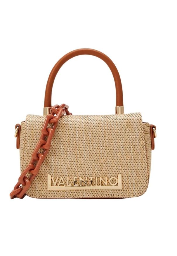 Valentino by Mario Valentino - VALENTINO Brązowa torebka Copacaban Satchel. Kolor: brązowy. Wzór: paski. Rozmiar: małe