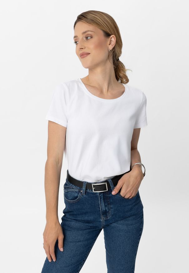 Volcano - Koszulka basic T-DIANA. Kolekcja: plus size. Materiał: materiał. Długość rękawa: krótki rękaw. Długość: krótkie. Wzór: gładki. Styl: klasyczny