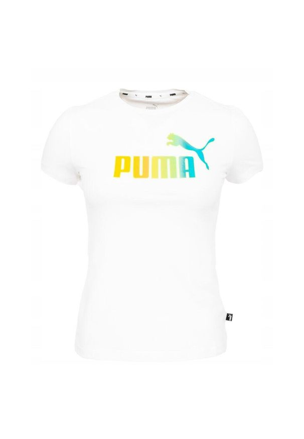 Koszulka sportowa dziecięca Puma ESS Bleach Logo Tee. Kolor: biały