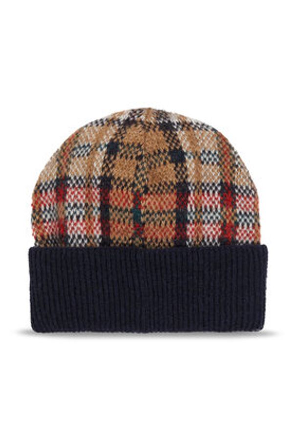 TOMMY HILFIGER - Tommy Hilfiger Czapka Tommy Check Beanie AW0AW15315 Granatowy. Kolor: niebieski. Materiał: wełna, syntetyk