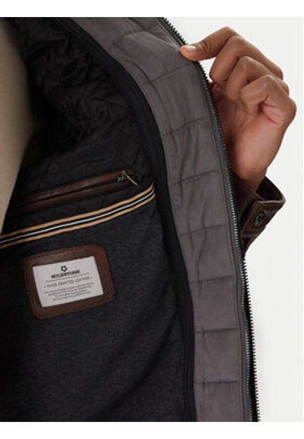 Milestone Kurtka skórzana Ms Barney 531063 21295 Brązowy Regular Fit. Kolor: brązowy. Materiał: skóra