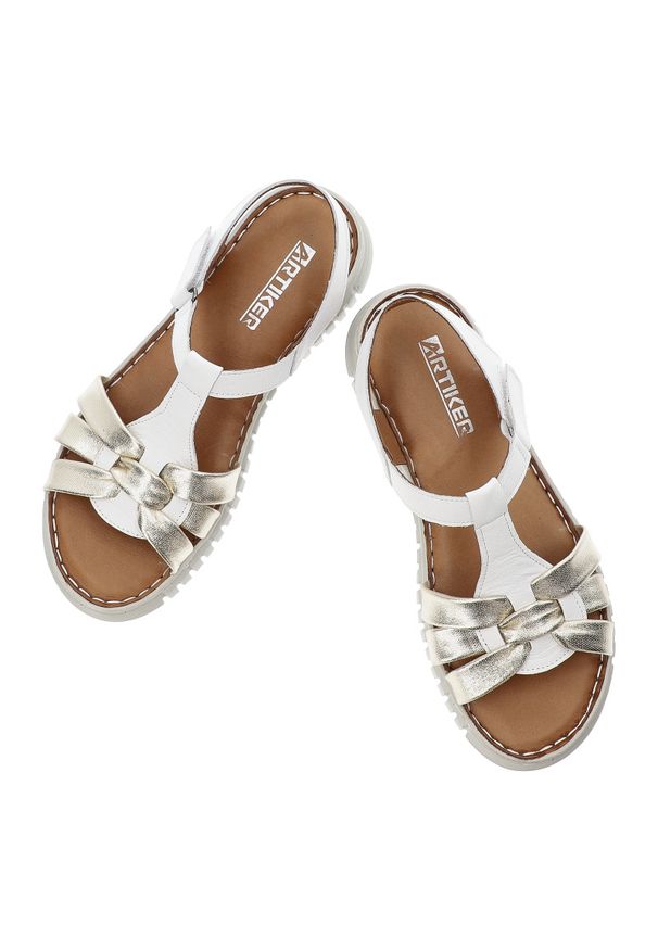 Białe Sandały Artiker Modne Obuwie Damskie. Okazja: na co dzień. Kolor: biały. Materiał: skóra. Sezon: lato. Styl: casual, elegancki