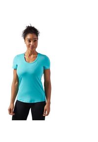 Koszulka treningowa damska Reebok Wor SW Tee. Kolor: niebieski. Długość rękawa: krótki rękaw. Długość: krótkie. Sport: bieganie