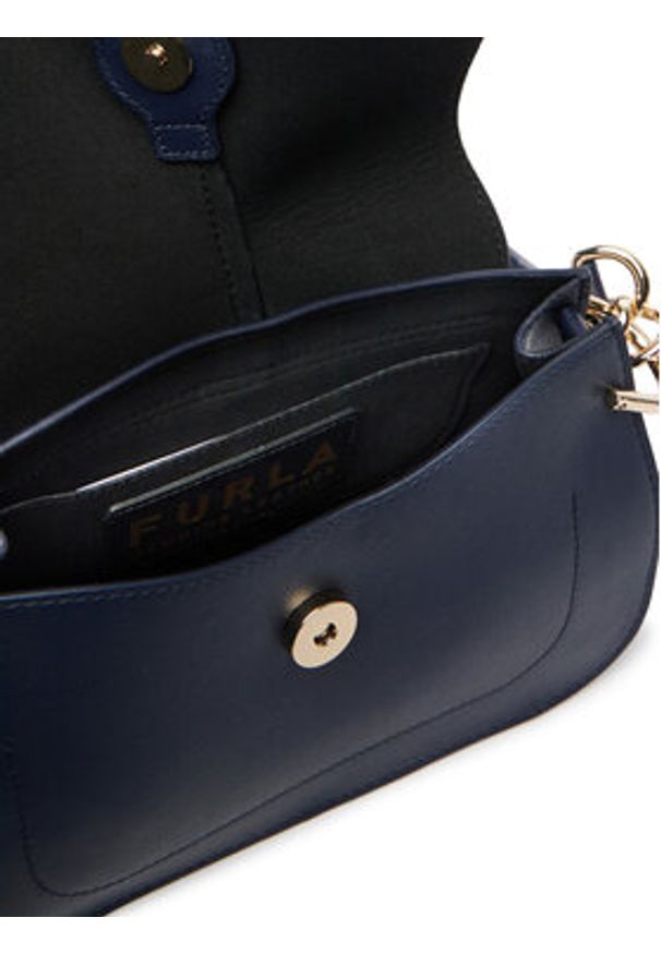 Furla Torebka Flow Mini Top WB01032 BX2045 BG 4852S Granatowy. Kolor: niebieski. Materiał: skórzane