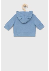 GAP bluza dziecięca z kapturem z nadrukiem. Okazja: na co dzień. Typ kołnierza: kaptur. Kolor: niebieski. Wzór: nadruk. Styl: casual