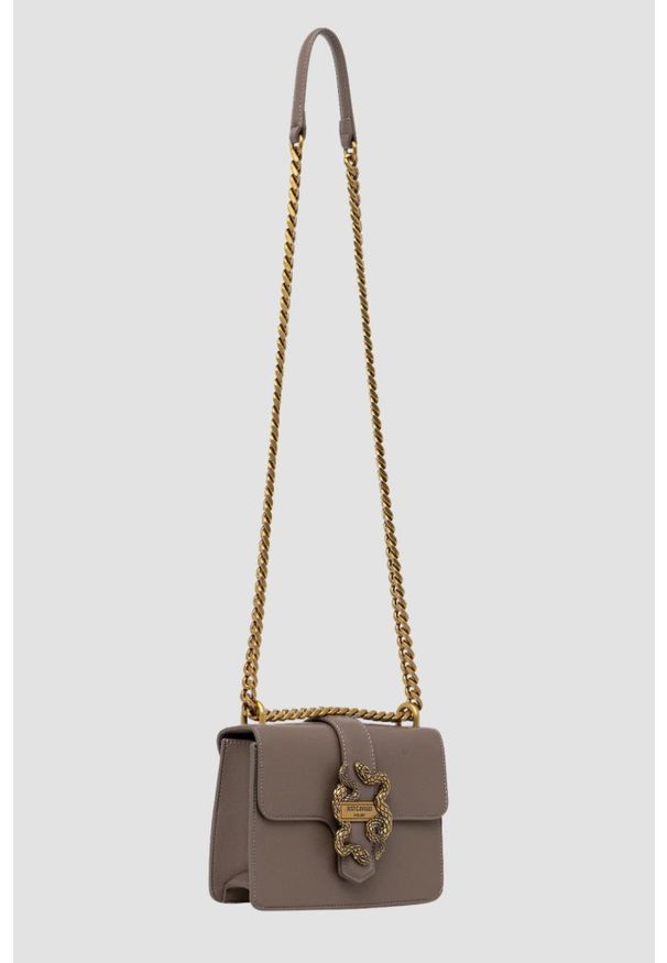 Just Cavalli - JUST CAVALLI Torebka damska w kolorze taupe Iconic Snakes Style 8. Kolor: beżowy. Materiał: skórzane