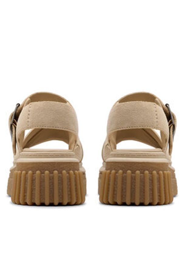 Clarks Sandały Evamar Wish 26181202 Beżowy. Kolor: beżowy. Materiał: skóra, zamsz