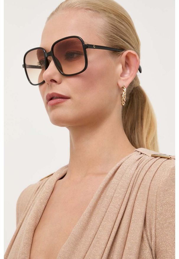 Guess okulary przeciwsłoneczne damskie kolor czarny. Kolor: czarny