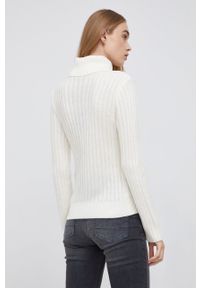 DKNY - Dkny Sweter damski kolor kremowy z golfem. Okazja: na co dzień. Typ kołnierza: golf. Kolor: beżowy. Materiał: dzianina. Wzór: ze splotem. Styl: casual #5