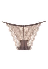 Intica - Koronkowe figi z paskami na biodrach na specjalne okazje Leonella. Kolor: beżowy. Materiał: koronka. Wzór: koronka #1