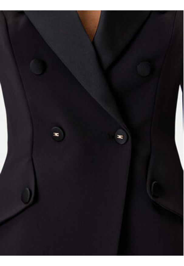 Elisabetta Franchi Marynarka AB-803-56E2-V520 Czarny Regular Fit. Kolor: czarny. Materiał: syntetyk