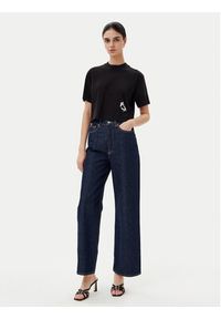 Karl Lagerfeld Jeans T-Shirt A2W17076 Czarny Cropped Fit. Kolor: czarny. Materiał: syntetyk