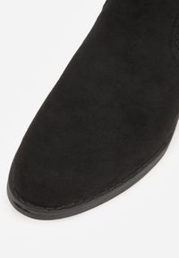 Born2be - Czarne Botki Ażurowe na Obcasie w Stylu Kowbojek Lalona. Okazja: na co dzień. Kolor: czarny. Materiał: dzianina. Wzór: ażurowy. Obcas: na obcasie. Styl: casual. Wysokość obcasa: średni #3