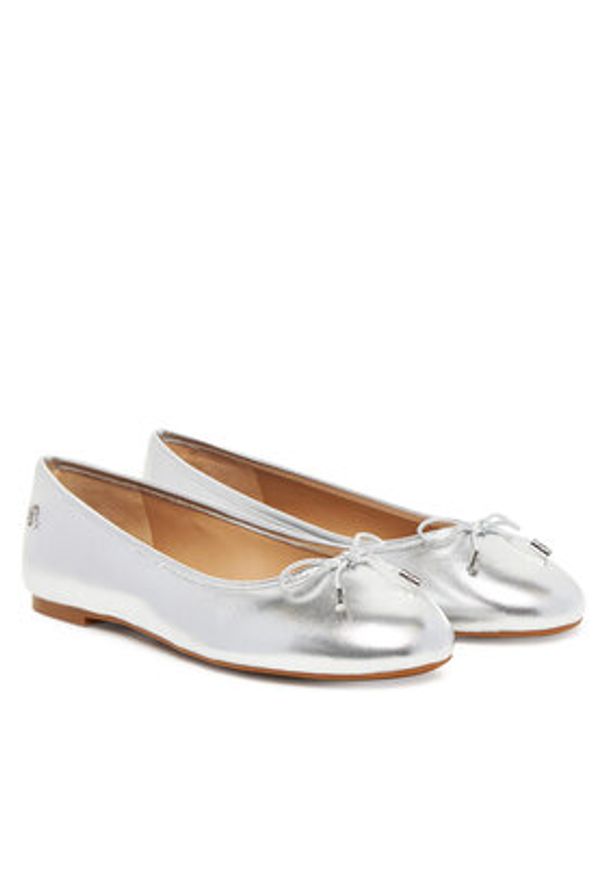 Lauren Ralph Lauren - LAUREN RALPH LAUREN Baleriny Jayna 802978836001 Srebrny. Kolor: srebrny. Materiał: skóra