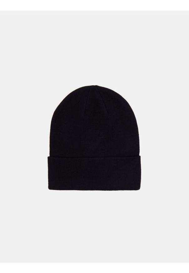 Sinsay - Czapka beanie z domieszką wiskozy - czarny. Kolor: czarny. Materiał: wiskoza