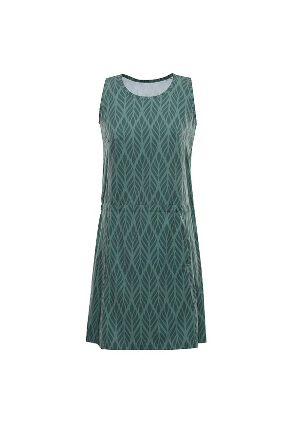 ALPINE PRO Coleena-2 sukienka damska krótka L. Kolor: zielony. Długość: krótkie. Sport: turystyka piesza