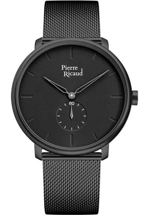 Zegarek Pierre Ricaud Zegarek męski Pierre Ricaud P97168.B114Q czarny. Kolor: czarny