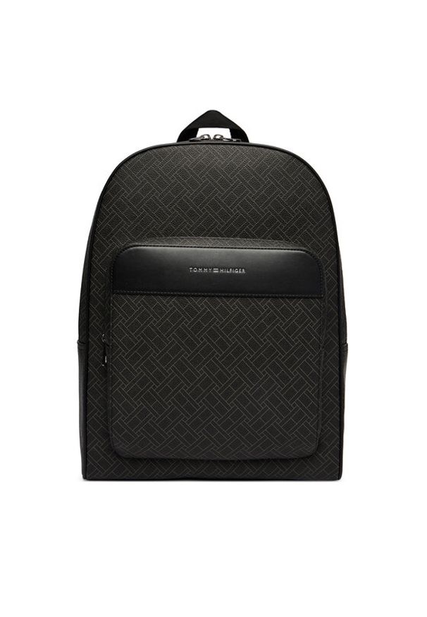 TOMMY HILFIGER - Tommy Hilfiger Plecak Th Flag Monogram Backpack AM0AM14137 Czarny. Kolor: czarny. Materiał: skóra