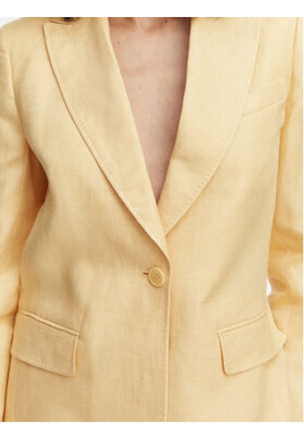 Weekend Max Mara Marynarka Nalut 2615041072 Żółty Regular Fit. Kolor: żółty. Materiał: len