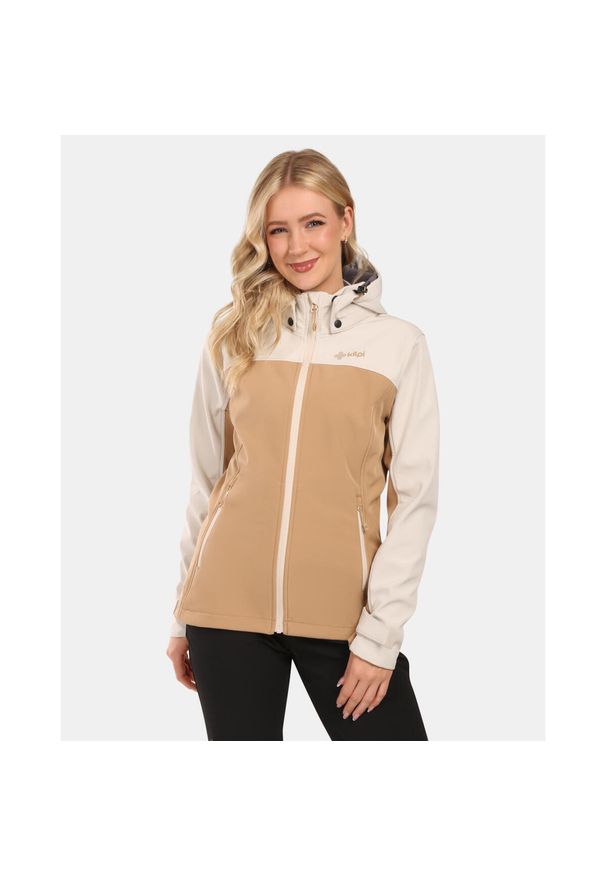 Damska kurtka softshell Kilpi RAVIA-W. Kolor: beżowy. Materiał: softshell. Sport: turystyka piesza
