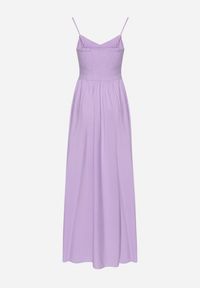 Born2be - Fioletowa Rozkloszowana Wiskozowa Sukienka na Cienkich Regulowanych Ramiączkach Canelsea. Okazja: na co dzień. Kolor: fioletowy. Materiał: wiskoza. Długość rękawa: na ramiączkach. Styl: casual #6