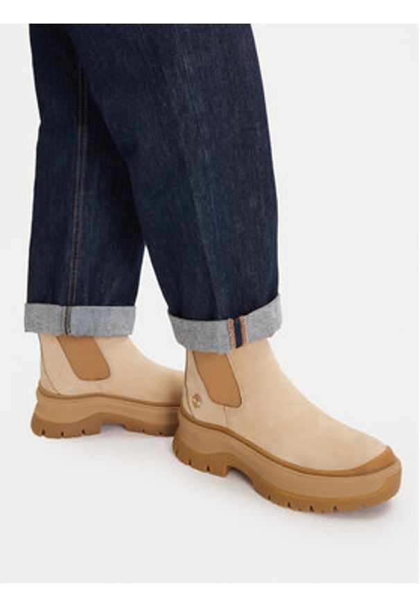 Timberland Sztyblety Roxie Lane Mid TB0A28XMEN71 Beżowy. Kolor: beżowy. Materiał: nubuk, skóra