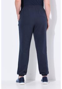 ULLA POPKEN - Damskie Spodnie dresowe lamówka z boku elastyczny ściągacz elastyczny dół. Kolekcja: plus size. Kolor: niebieski. Materiał: materiał, poliester, bawełna