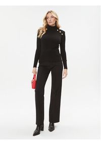 Luisa Spagnoli Sweter Minima 58046 Czarny Slim Fit. Kolor: czarny. Materiał: wełna