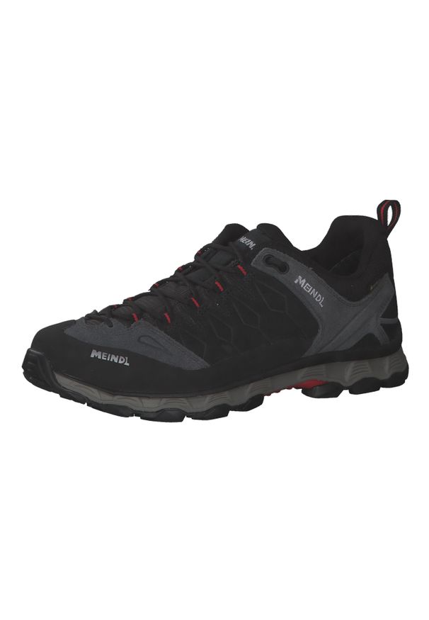 MEINDL - Buty Meindl Lite Trail GTX, z membraną Gore-Tex. Kolor: czarny, czerwony, wielokolorowy. Materiał: zamsz, materiał, syntetyk. Technologia: Gore-Tex. Sport: turystyka piesza