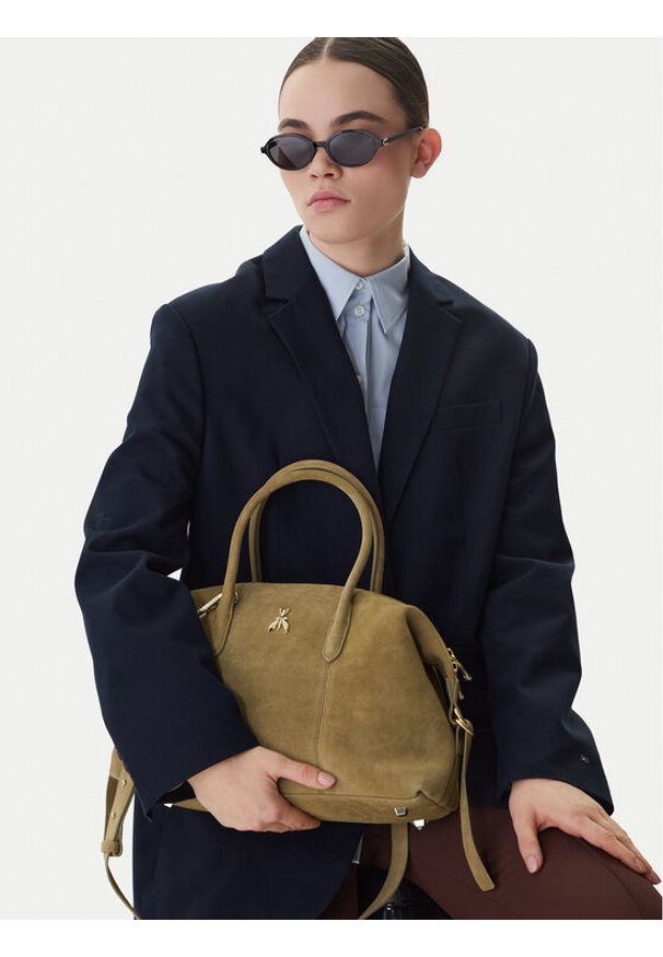 Patrizia Pepe Torebka 2B0145/L152-G626 Zielony. Kolor: zielony. Materiał: skórzane, zamszowe