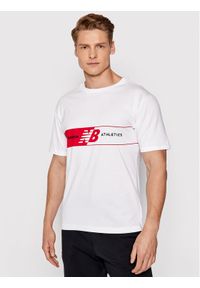 New Balance T-Shirt MT01510 Biały Relaxed Fit. Kolor: biały. Materiał: bawełna