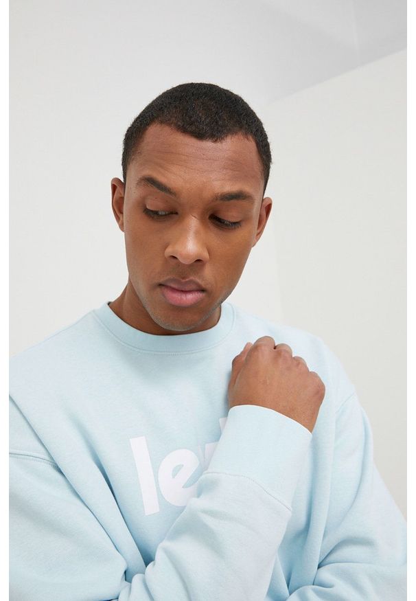 Levi's® - Levi's bluza męska z nadrukiem. Okazja: na spotkanie biznesowe. Kolor: niebieski. Materiał: dzianina. Wzór: nadruk. Styl: biznesowy