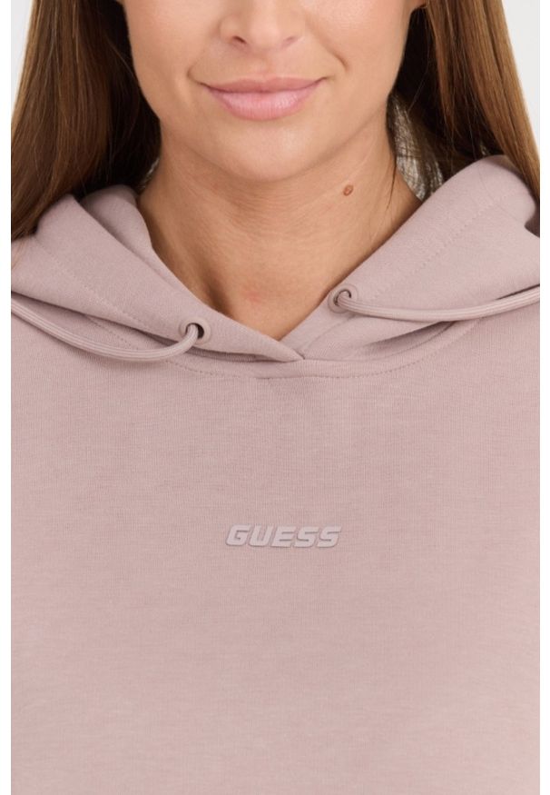 Guess - GUESS Damska bluza w kolorze taupe Carla Hooded, Rozmiar S. Kolor: beżowy. Materiał: materiał, poliester, bawełna. Styl: elegancki
