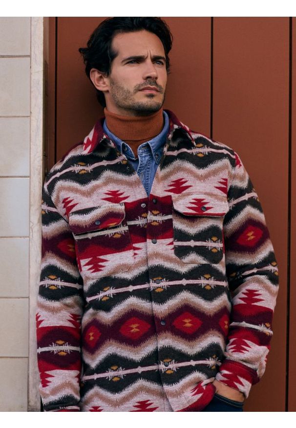 Reserved - Wzorzysta koszula comfort fit - wielobarwny. Materiał: tkanina