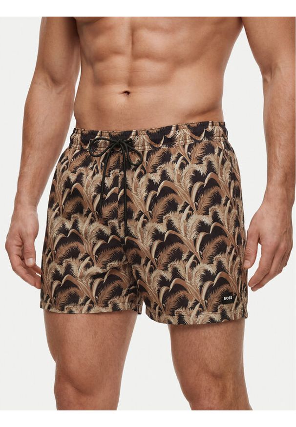 BOSS Szorty kąpielowe Pike 50561145 Czarny Regular Fit. Kolor: czarny. Materiał: syntetyk
