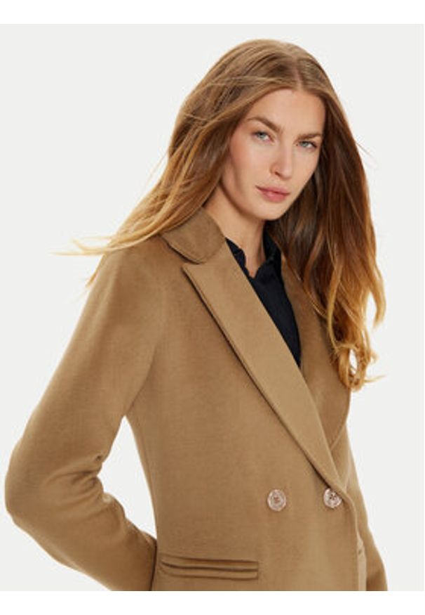 Marciano Guess Płaszcz wełniany 4BGL07 7045A Brązowy Regular Fit. Kolor: brązowy. Materiał: wełna