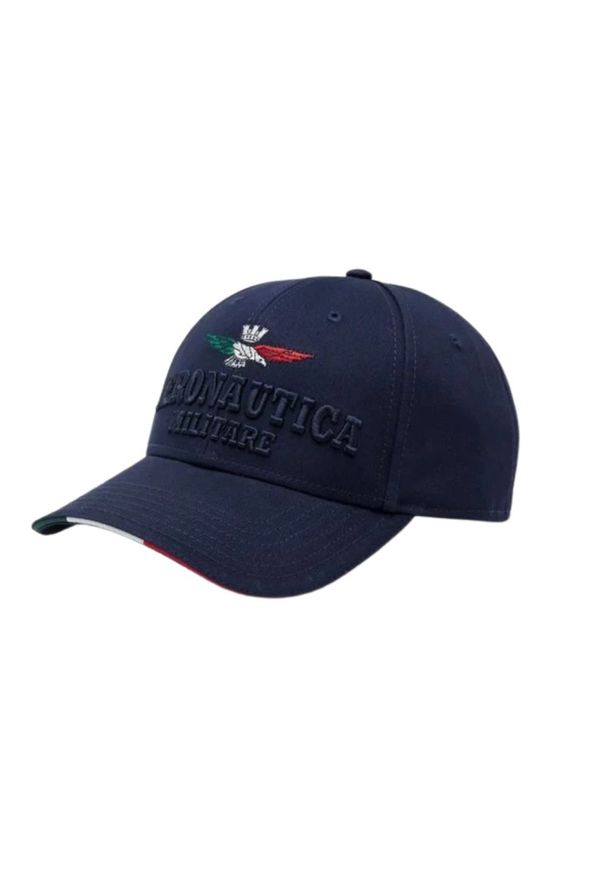 Aeronautica Militare - AERONAUTICA MILITARE Granatowa męska czapka z daszkiem. Kolor: niebieski