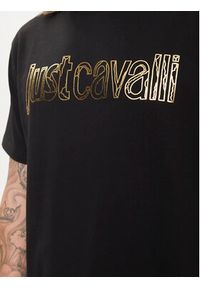 Just Cavalli T-Shirt 76OAHG15 Czarny Regular Fit. Kolor: czarny. Materiał: bawełna