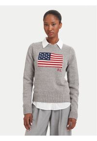 Polo Ralph Lauren Sweter 211B28830002 Szary Regular Fit. Typ kołnierza: polo. Kolor: szary. Materiał: bawełna #1