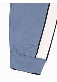 Ombre Clothing - Spodnie męskie dresowe joggery P951 - niebieskie - XXL. Kolor: niebieski. Materiał: dresówka #7