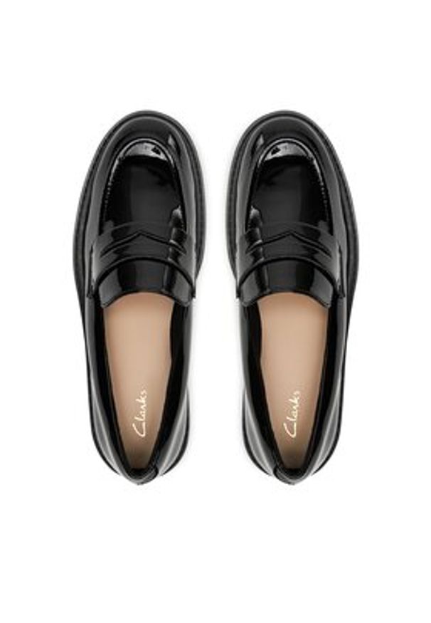 Clarks Lordsy Orinoco 2 Penny 261747874 Czarny. Kolor: czarny. Materiał: lakier, skóra