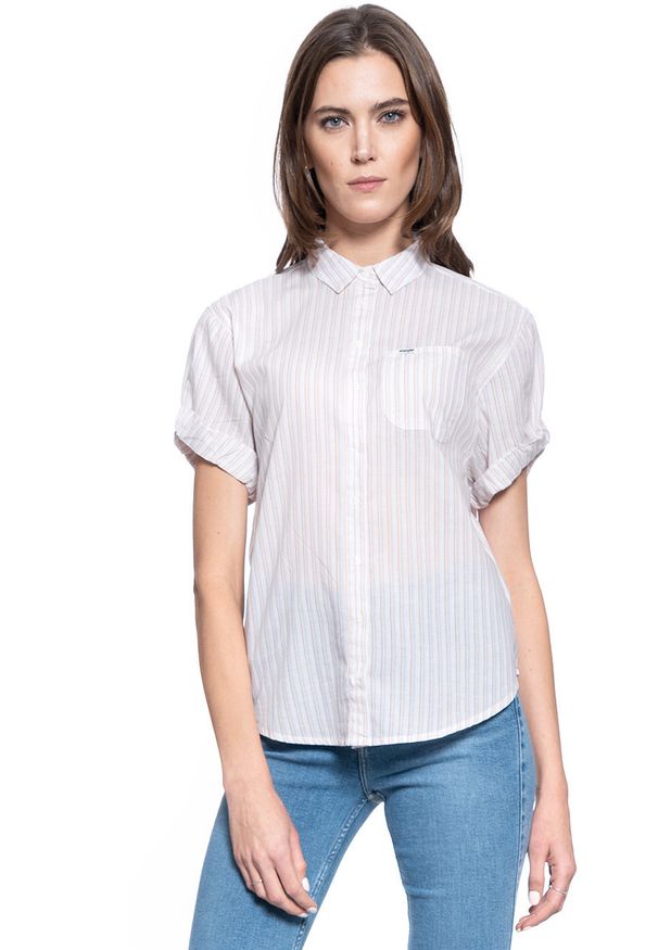 Wrangler - DAMSKA KOSZULA MATERIAŁOWA WRANGLER SUMMER SHIRT LAVENDAR HAZE W5R71YP14 112130319. Materiał: materiał