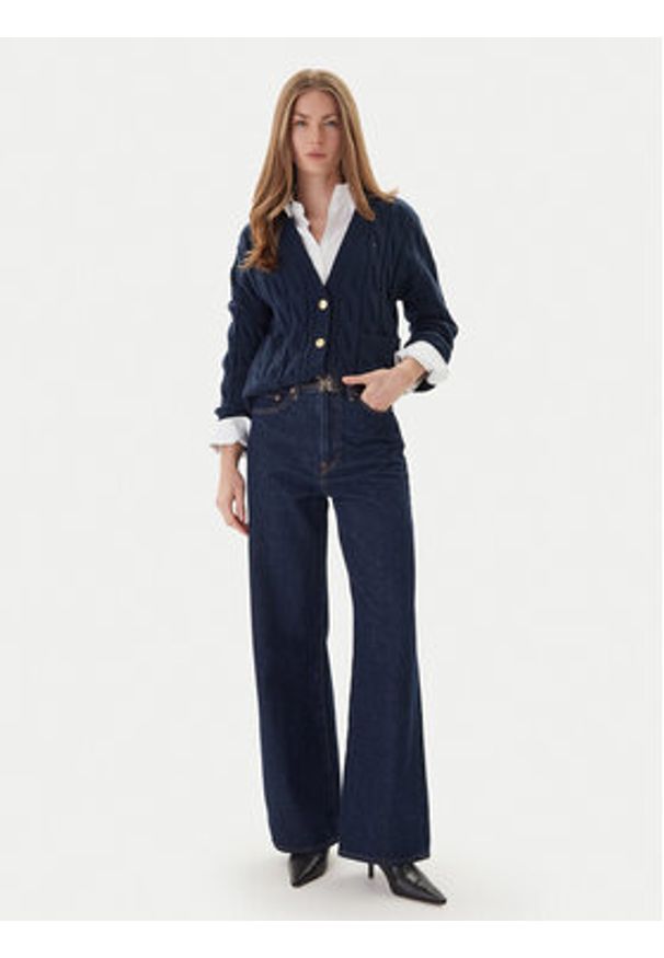 TOMMY HILFIGER - Tommy Hilfiger Kardigan WW0WW43089 Granatowy Regular Fit. Kolor: niebieski. Materiał: wełna