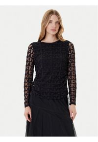 DKNY Bluzka P53HFWMF Czarny Regular Fit. Kolor: czarny. Materiał: syntetyk