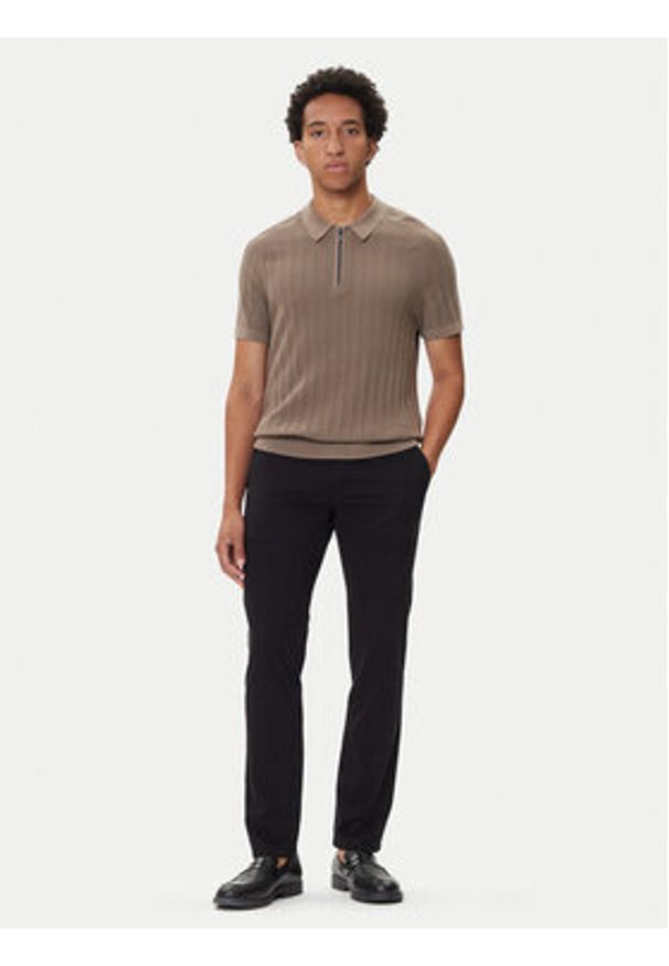 Bugatti Spodnie materiałowe 4220 16224 Czarny Slim Fit. Kolor: czarny. Materiał: bawełna