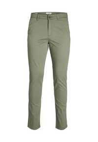 Jack & Jones - Jack&Jones Chinosy Marco 12150148 Zielony Slim Fit. Kolor: zielony. Materiał: bawełna