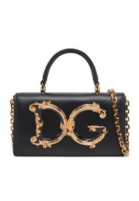 DOLCE & GABBANA - Dolce&Gabbana Torebka BI3278 AQ507 Czarny. Kolor: czarny. Materiał: skórzane