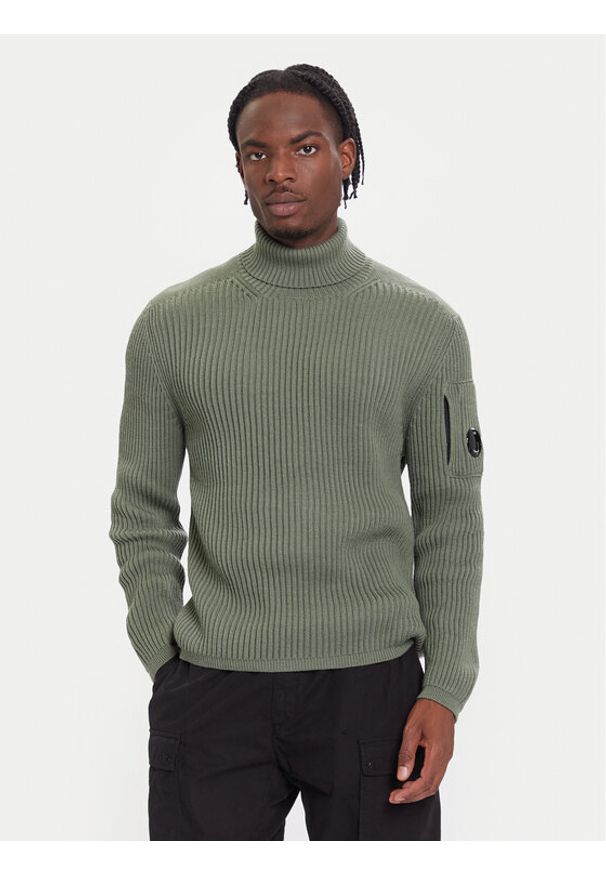 C.P. Company Golf 19CMKN220A006595A Zielony Regular Fit. Typ kołnierza: golf. Kolor: zielony. Materiał: syntetyk