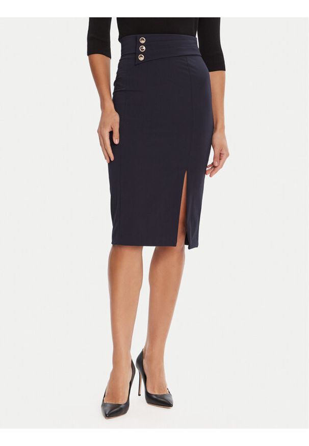 Rinascimento Spódnica ołówkowa CFC0126167003 Granatowy Slim Fit. Kolor: niebieski. Materiał: syntetyk