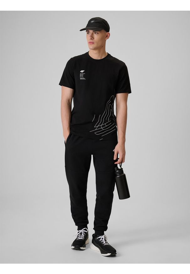4f - 4F Spodnie dresowe joggery męskie - czarne XXL. Kolor: czarny. Materiał: dresówka